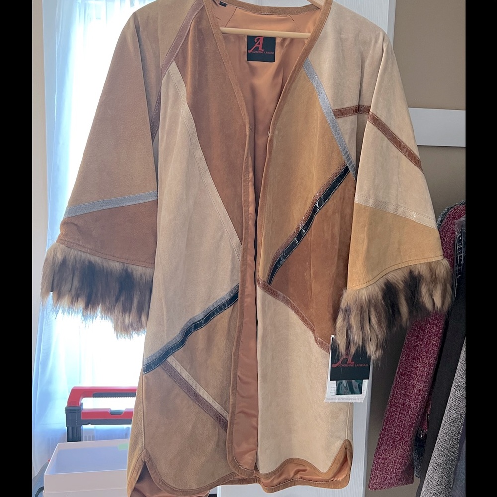 ADRIENNE LANDAU Suede leather coat NWT